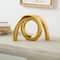 12" Gold Ceramic Abstract Rounded Loop Sculpture